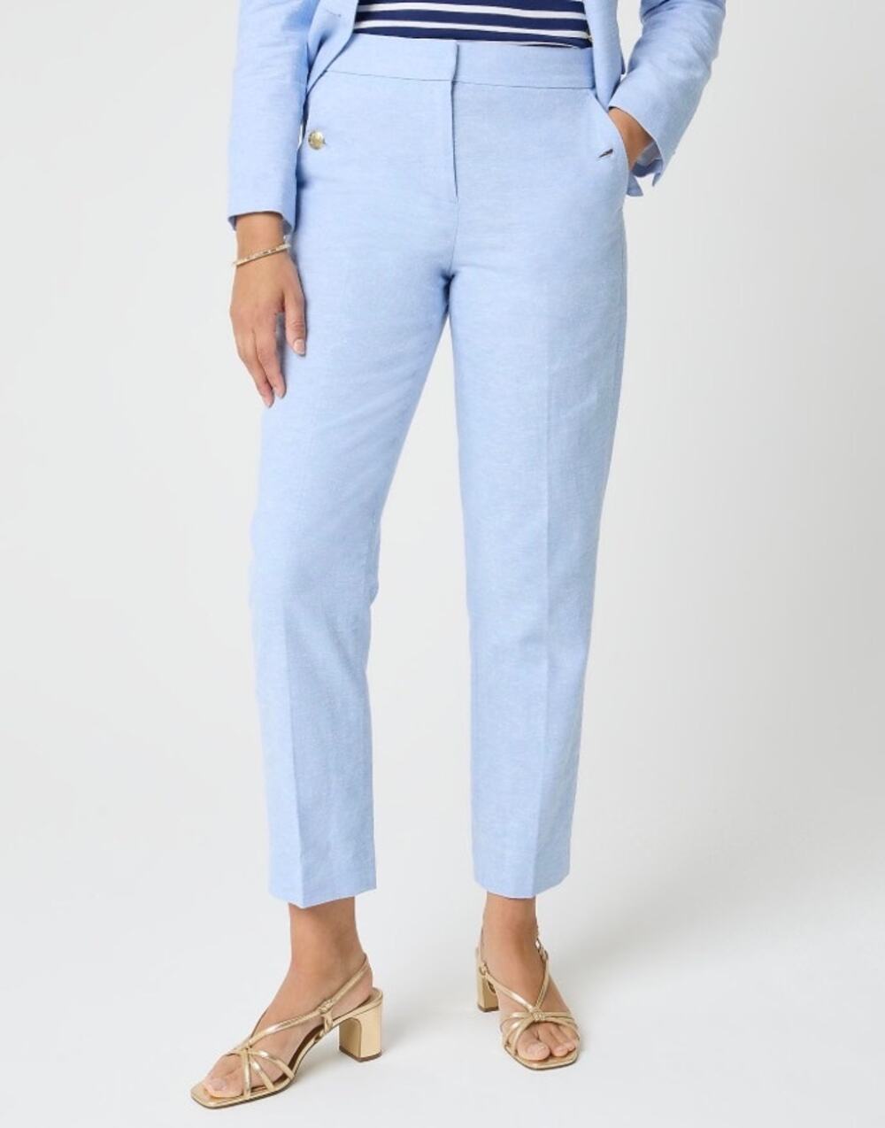 J. Crew Factory Linen-Blend Sailor Pant in Peri Ivory Linen Size 0
